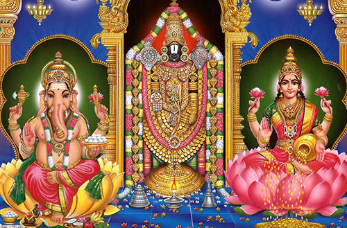 Consort Wallpaper | Mata Laxmi Vishnu Ganesh